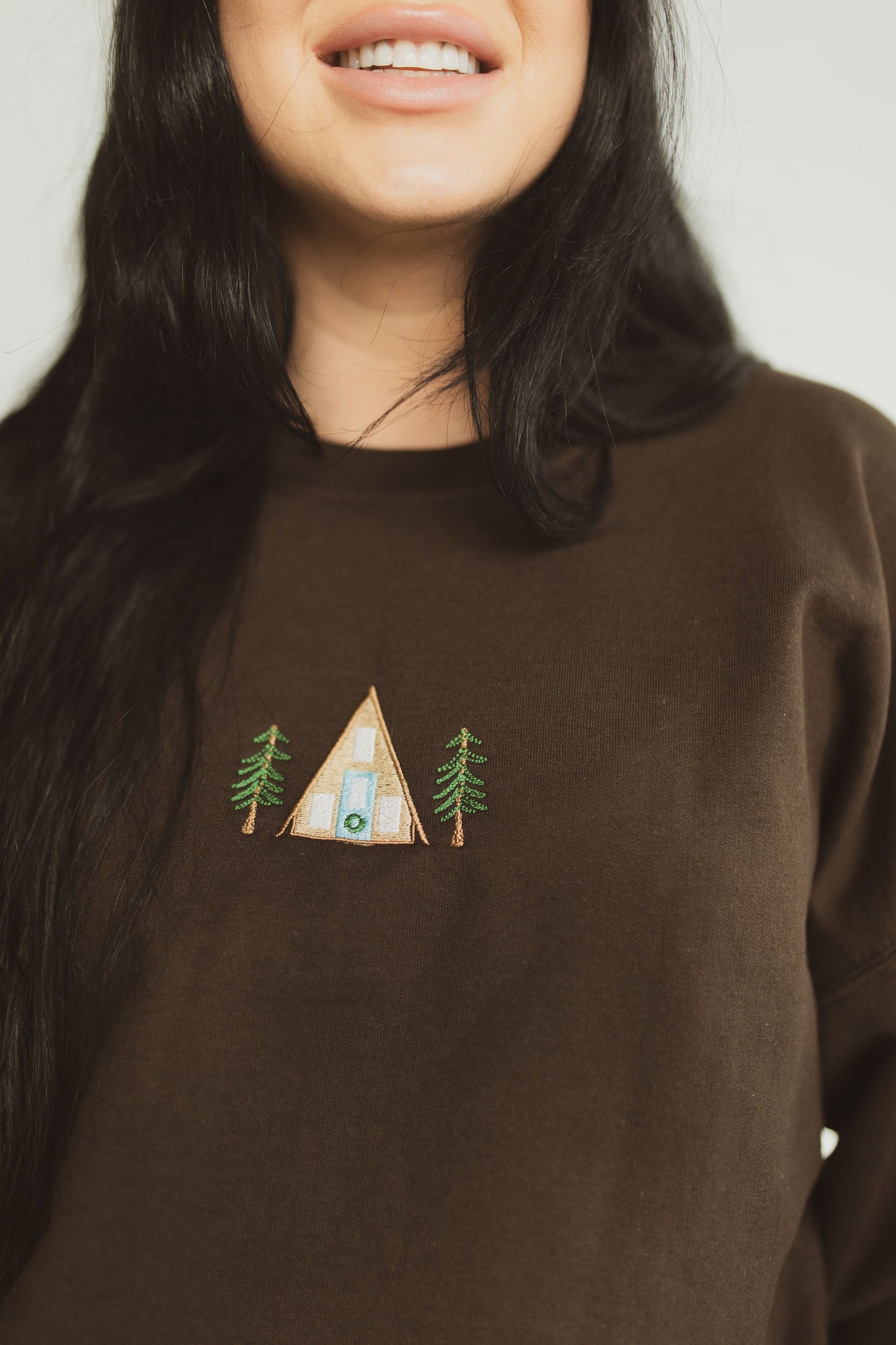A-Frame Cabin In The Woods Crewneck