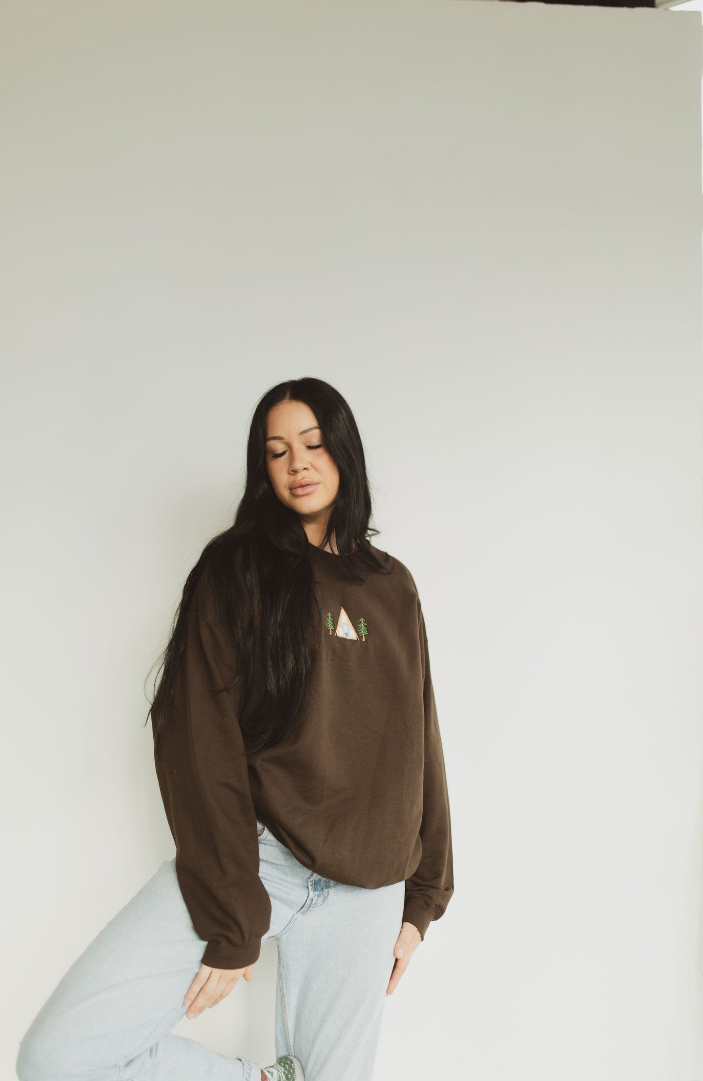 A-Frame Cabin In The Woods Crewneck