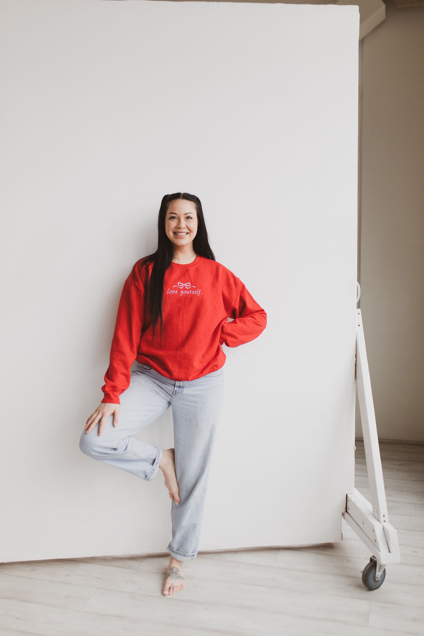 Love Yourself Bow Crewneck