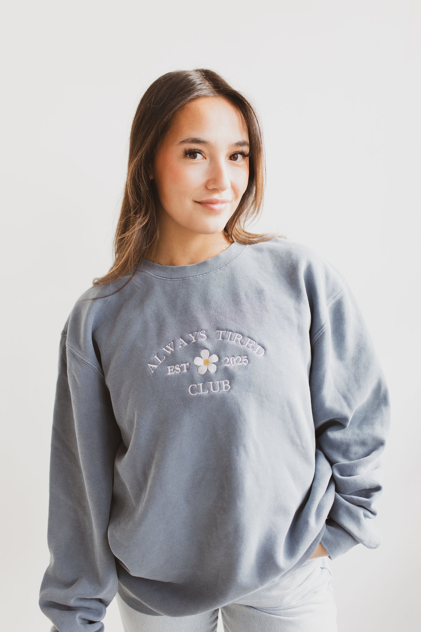 Always Tired Club Pigment Dyed Crewneck