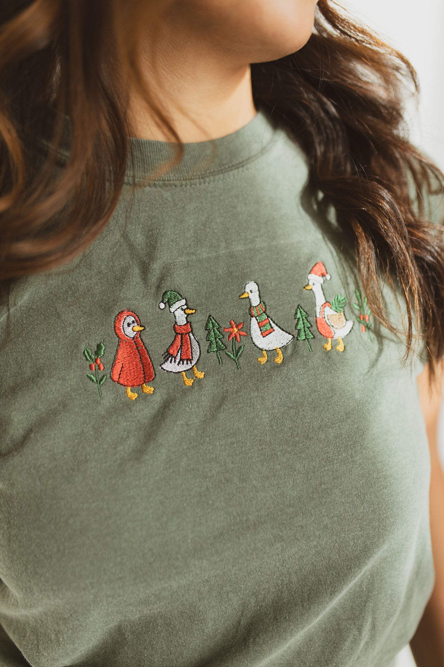 Christmas Geese Comfort Colors Shirt