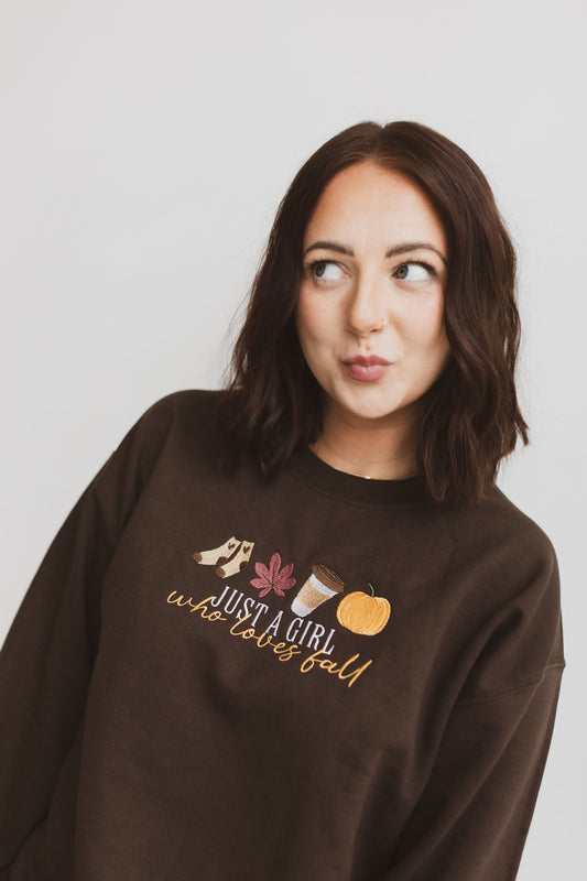 Just A Girl Who Loves Fall Crewneck