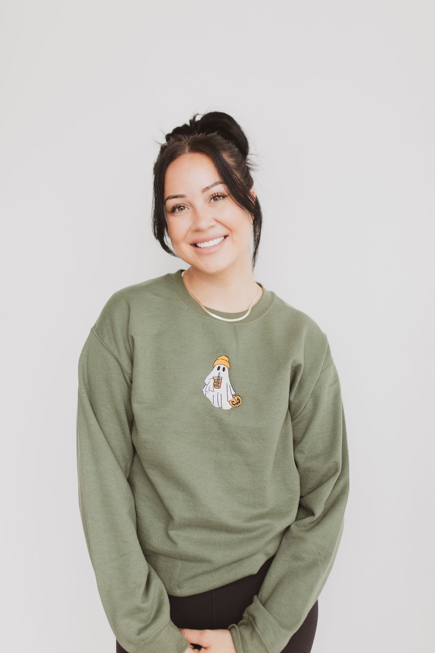 Trick Or Treat Iced Coffee Ghost Crewneck