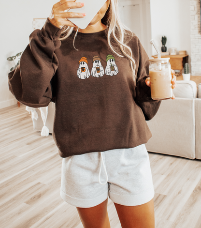 Embroidered Ghost Coffee Trio Crewneck