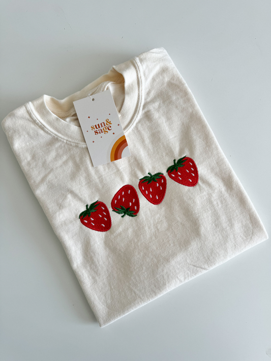 Embroidered Strawberry Comfort Colors Shirt