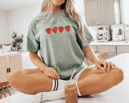 Embroidered Strawberry Comfort Colors Shirt