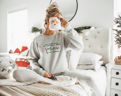 Embroidered Christmas Lights Crewneck