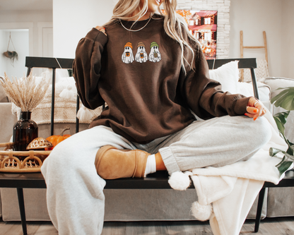 Embroidered Ghost Coffee Trio Crewneck