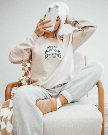 Embroidered Out Of The Woods Crewneck